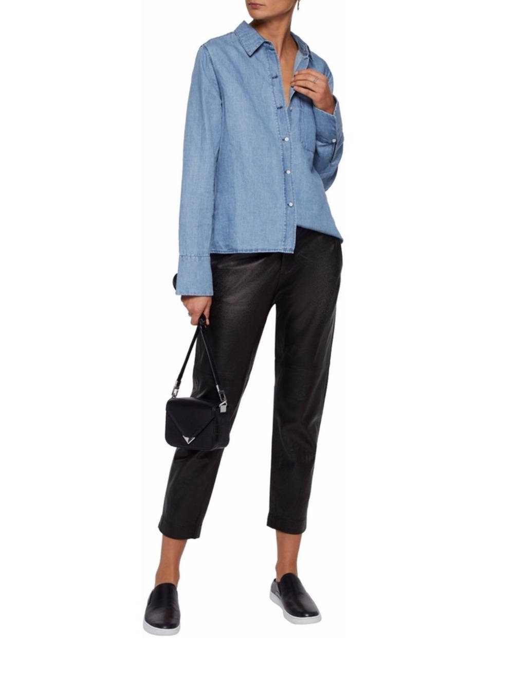 J Brand Light Blue Denim Shirt - Casual Button Front
